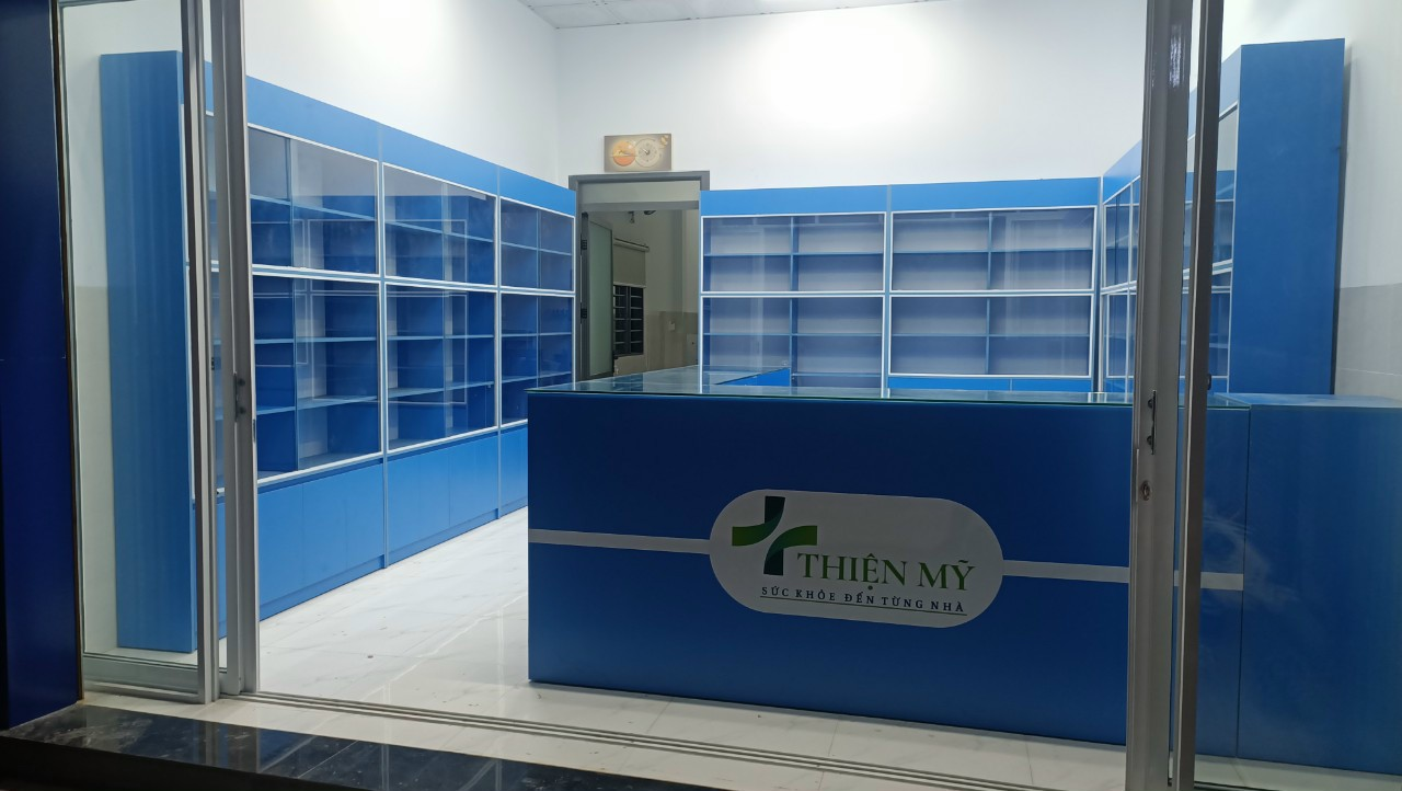 Thiết kế thi công Tủ kệ tiệm Thuốc Tây tộng các hạng mục tại sài gòn HCM, Làm Nội Thất inox